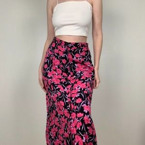 Vintage Sag Harbor Floral Button Skirt